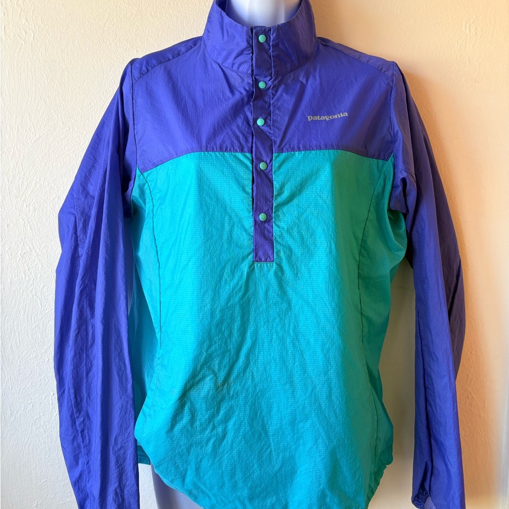 Patagonia Teal & Purple Snap W's Houdini®™ Pullover size M